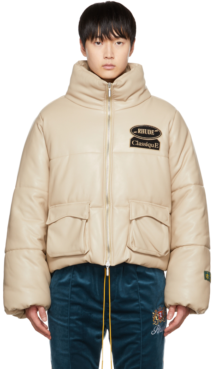 Photo: Rhude Tan Embroidered Puffer Jacket