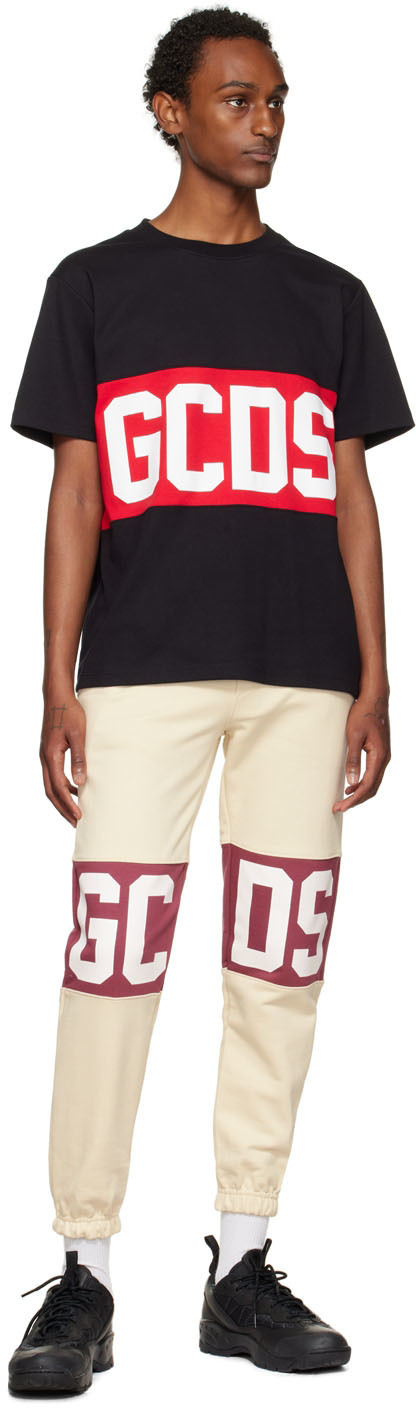Gcds T-shirt bambina con banda logo nero main image 1