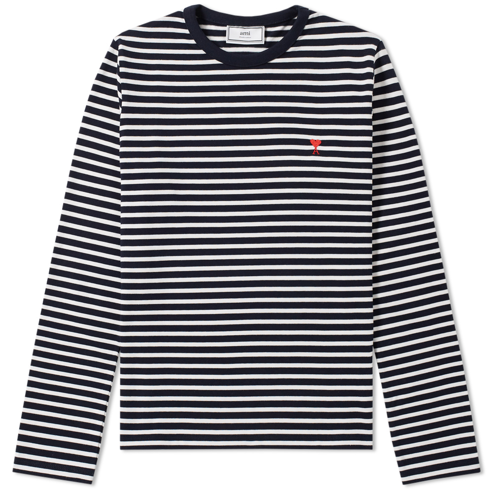 AMI Long Sleeve Heart Stripe Tee AMI