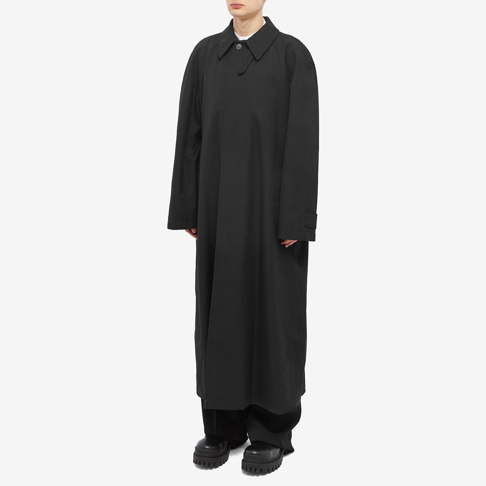 Balenciaga Men's Raglan Car Coat in Black Balenciaga