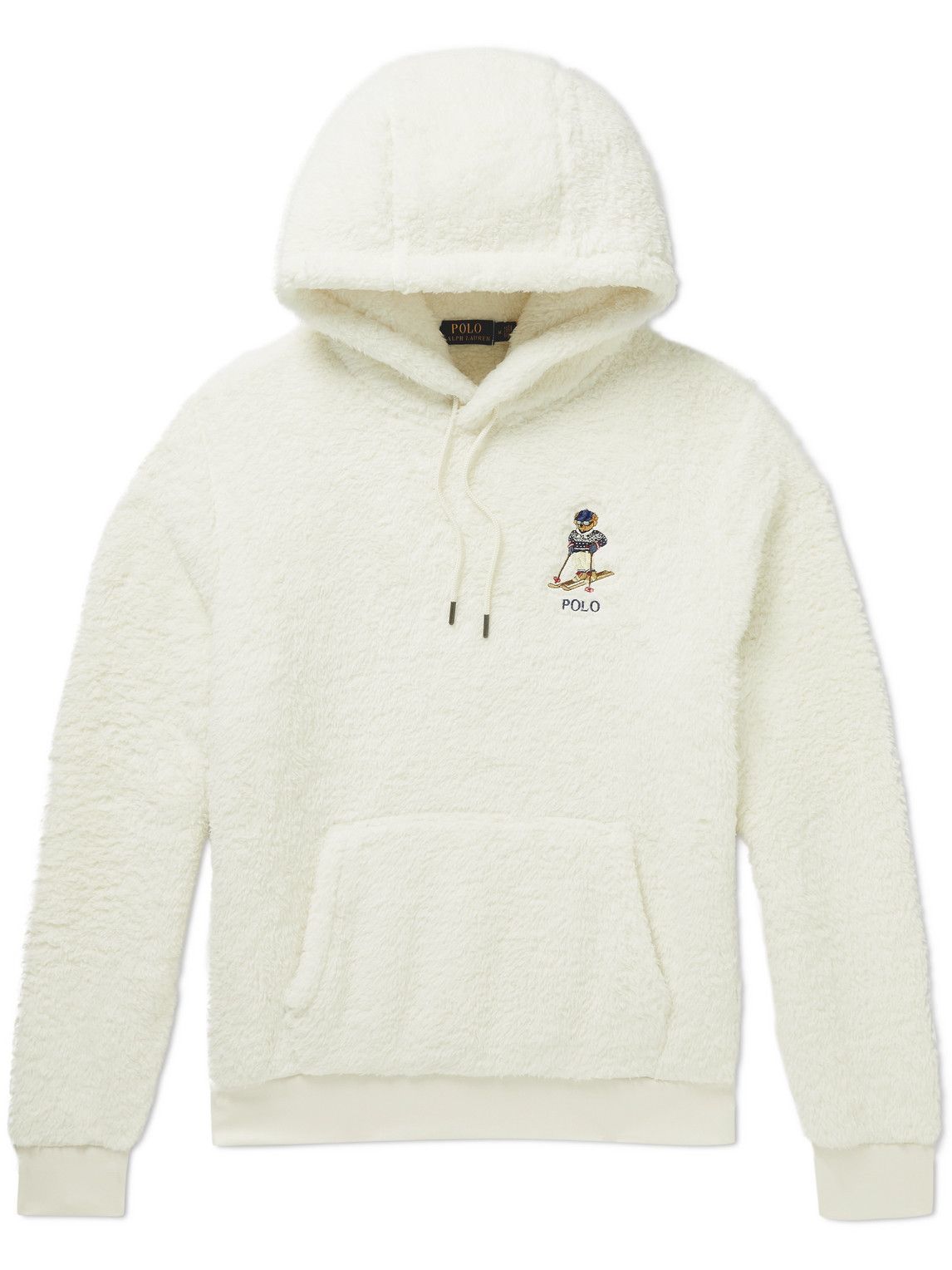 Polo Ralph Lauren - Logo-Embroidered Recycled Faux Shearling Hoodie - Neutrals
