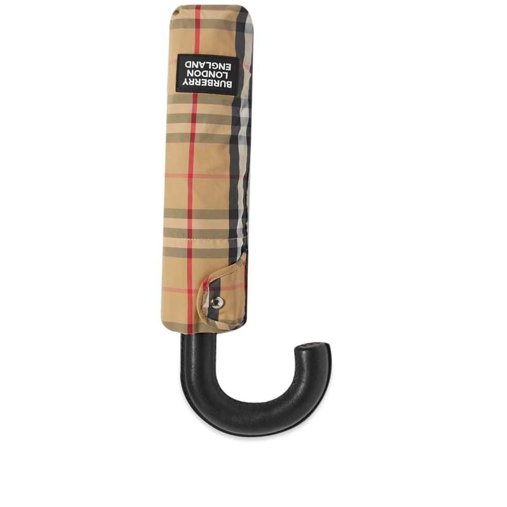 Burberry Men's Trafalgar Check Folding Umbrella in Archive Beige Burberry