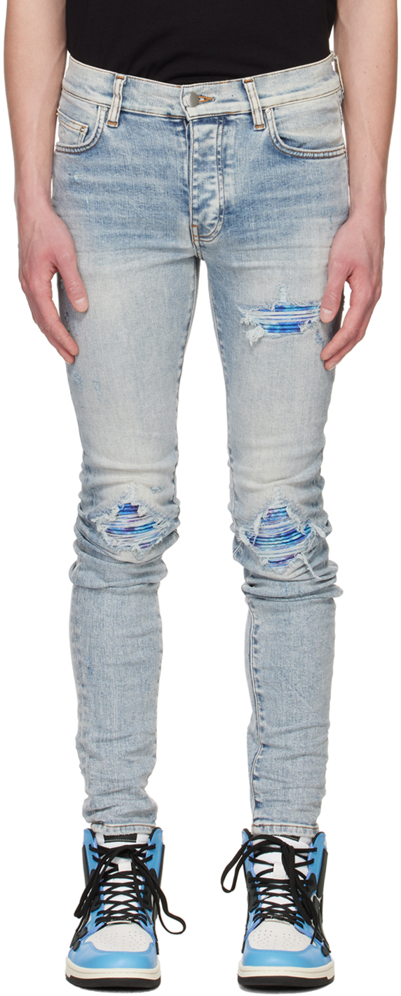 Jean Amiri Mx1 Skinny Vert à Carreaux, Taille 34/34 - Neuf Avec étiquettes, Style Délavé