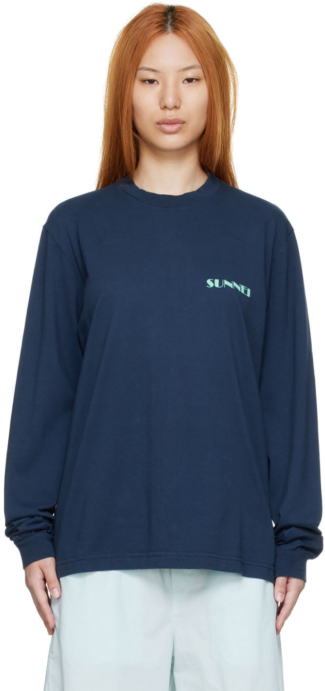 Photo: Sunnei SSENSE Exclusive Navy Cotton Long Sleeve T-Shirt