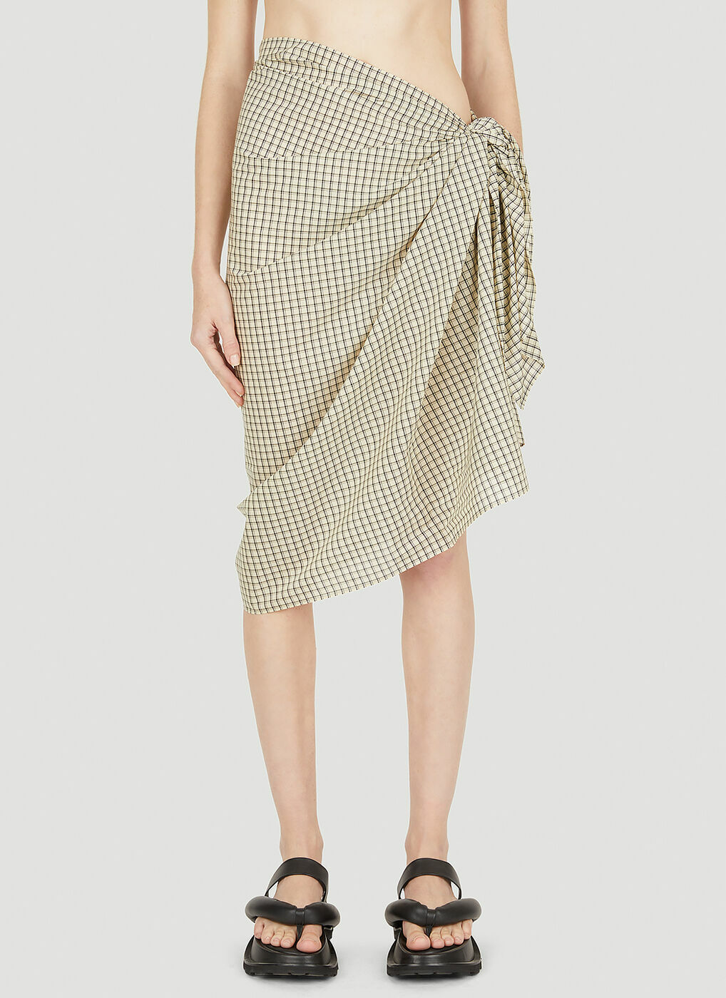 Bijou Check Sarong In Beige Ziah