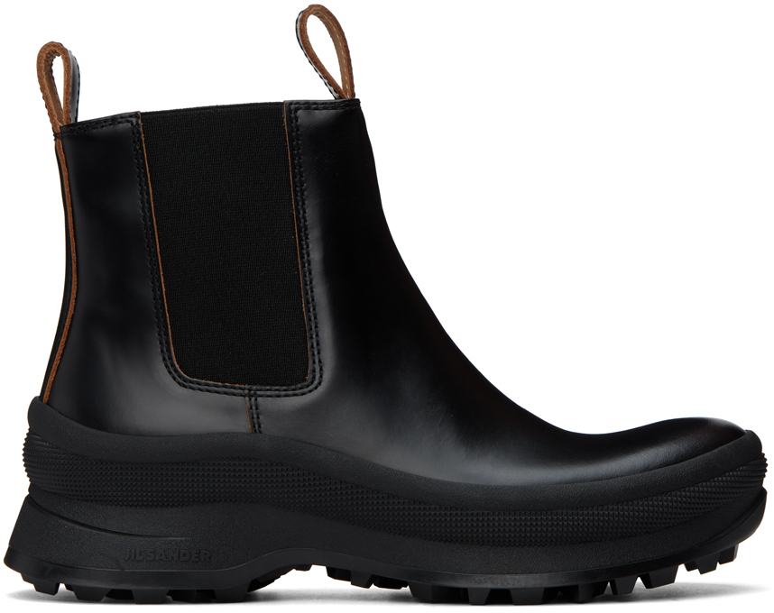 Jil Sander Black Leather Chelsea Boots Jil Sander