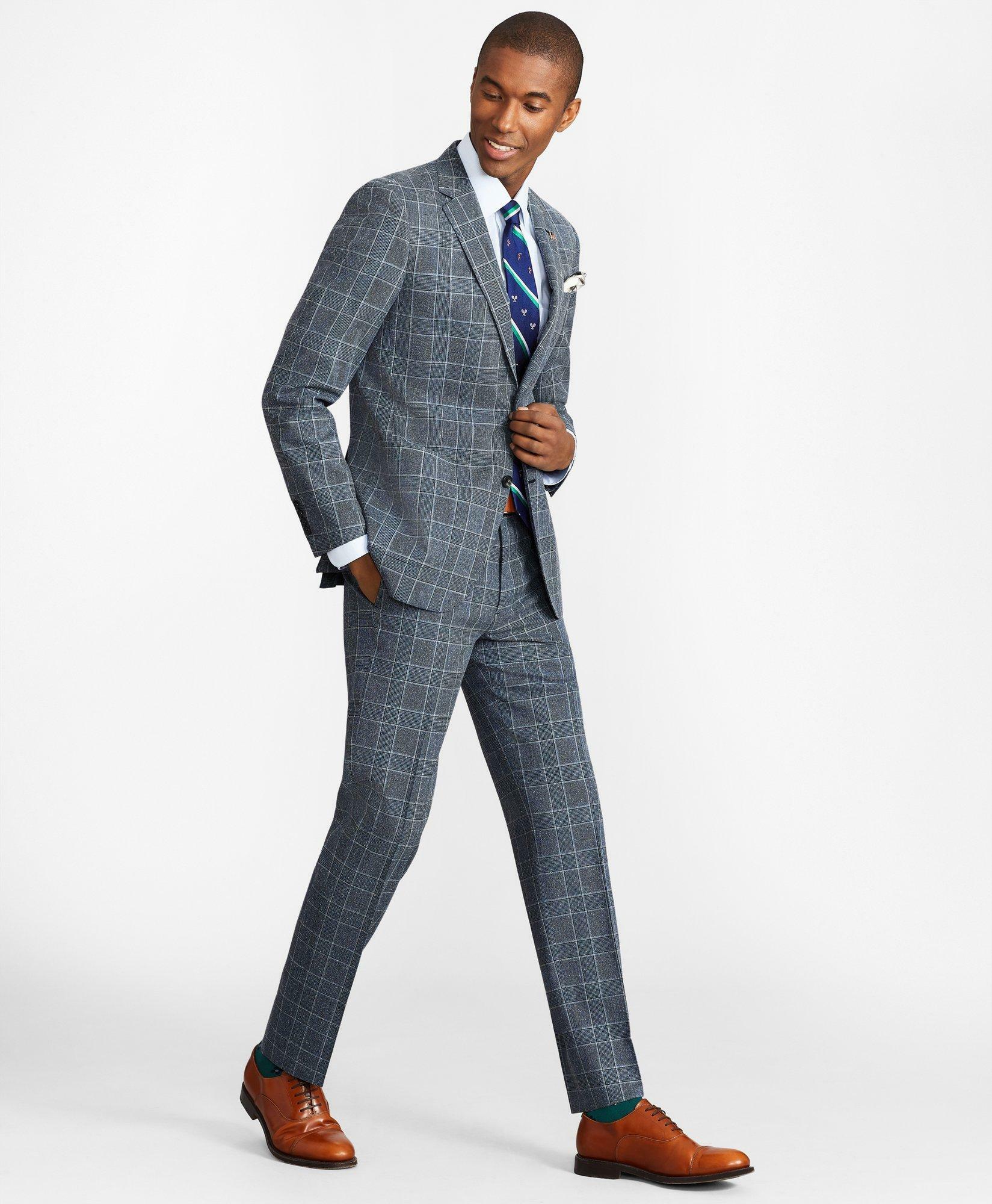 Photo: Brooks Brothers Men's Milano Fit Combo Check 1818 Suit | Blue