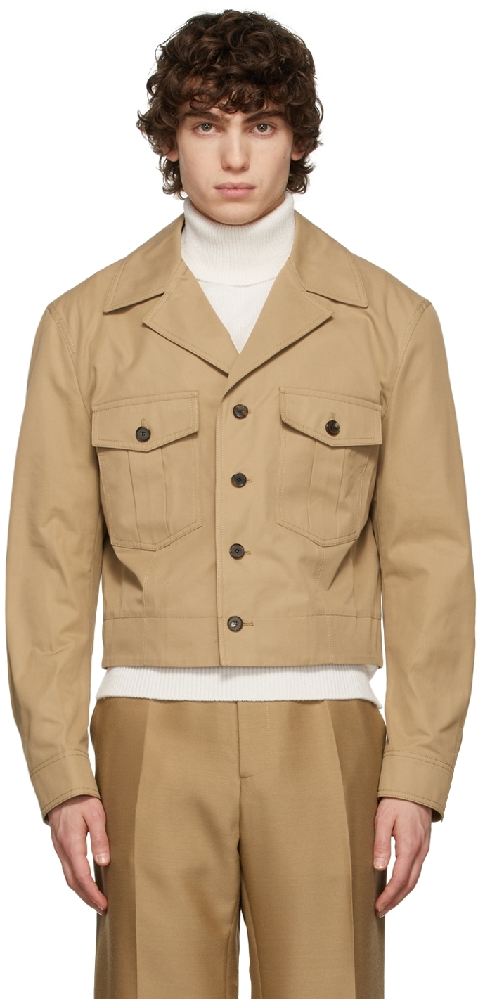 Recto Beige Military Short Shirt Jacket 
