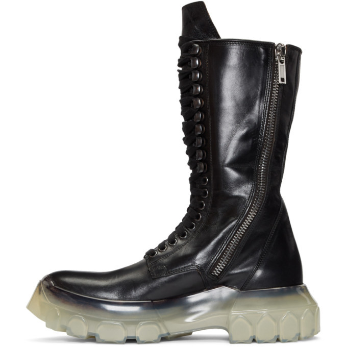 Rick Owens Black Clear Sole Tractor Boots Rick Owens