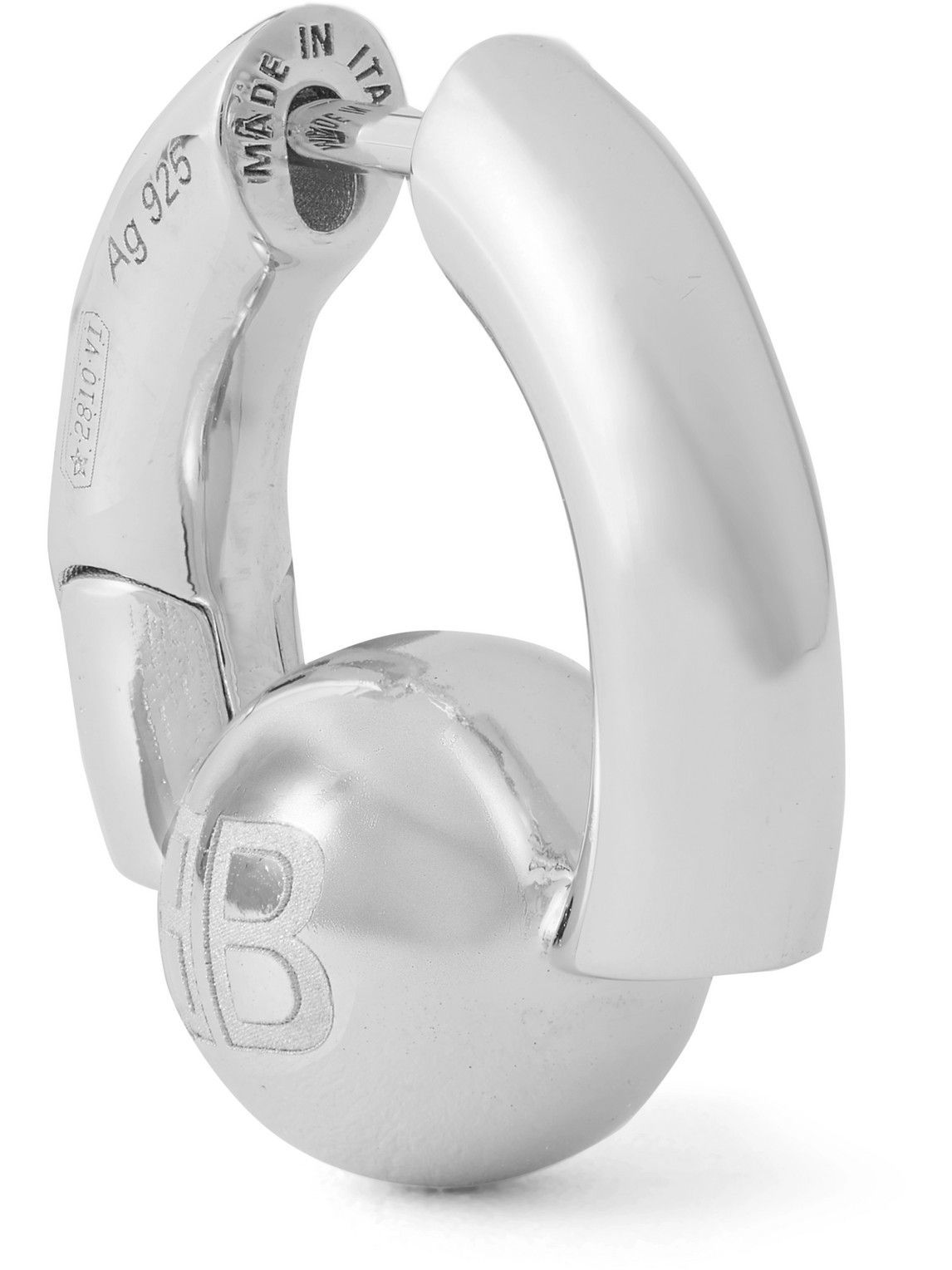 Balenciaga SilverTone Single Hoop Earring Balenciaga