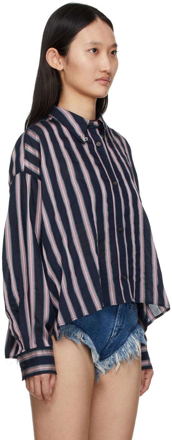 Isabel Marant Etoile Navy & Pink Alanis Striped Shirt