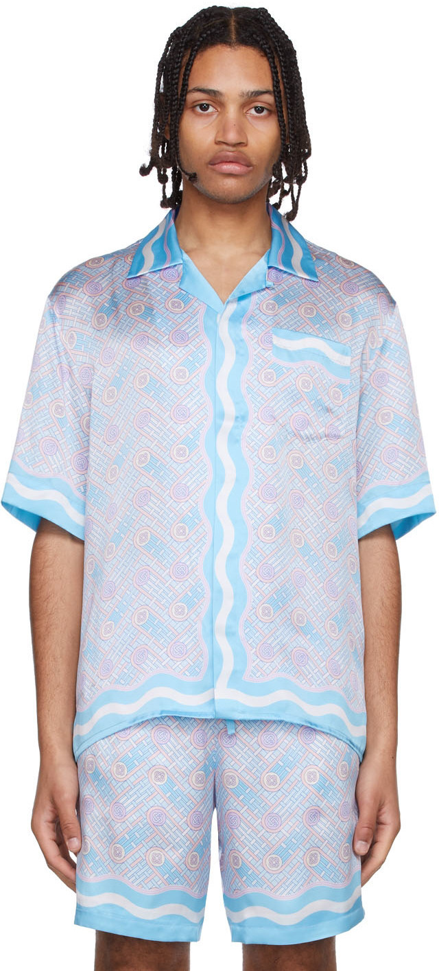 Casablanca Blue Silk Shirt Casablanca