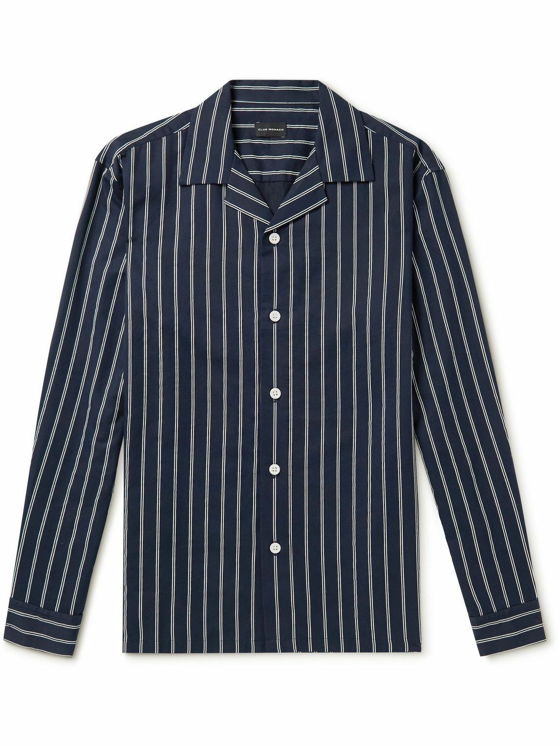 Club Monaco - Striped Cotton and Lyocell-Blend Twill Shirt - Blue Club ...