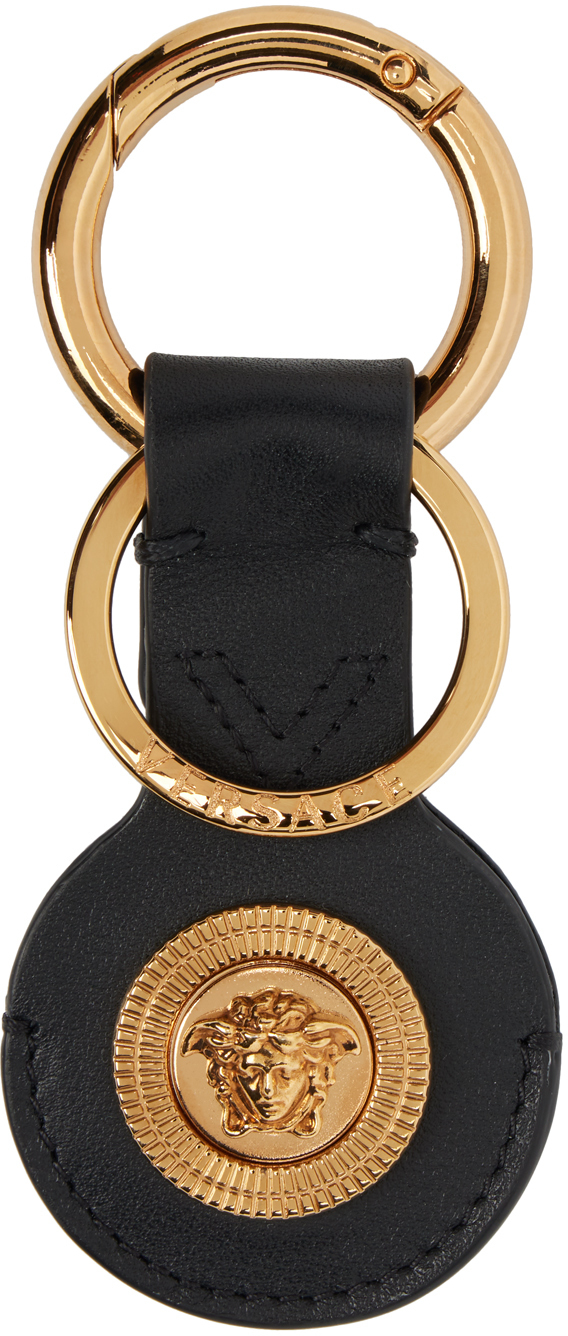 Versace Black & Gold Medusa Airtag Keychain Versace