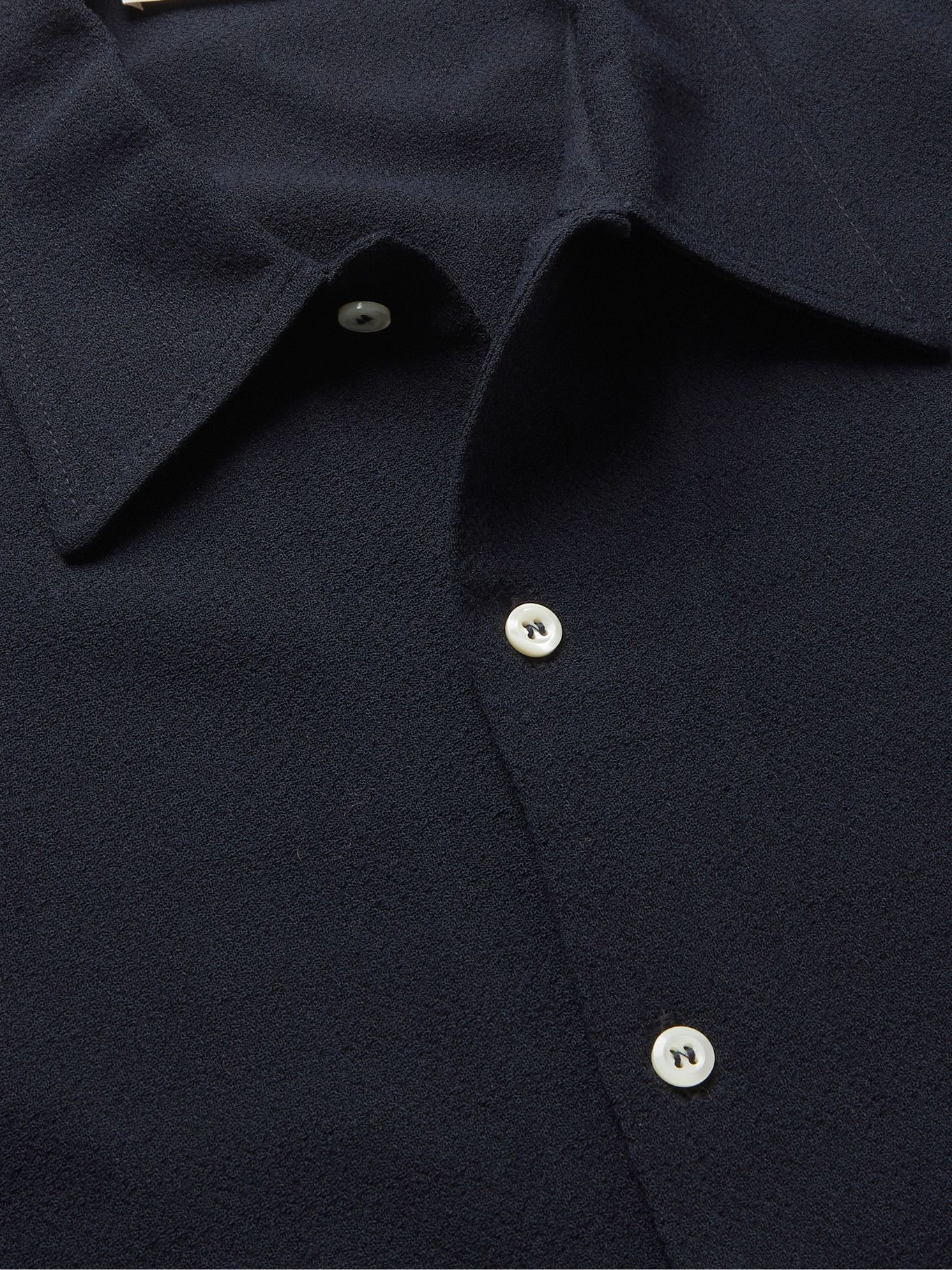 SÉFR - Suneham Embroidered Cotton-Blend Shirt - Blue Séfr