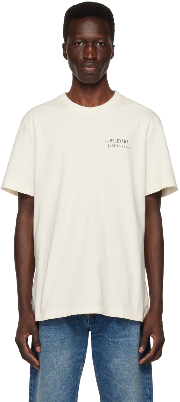 Golden Goose Off-White Distressed T-Shirt Golden Goose Deluxe Brand