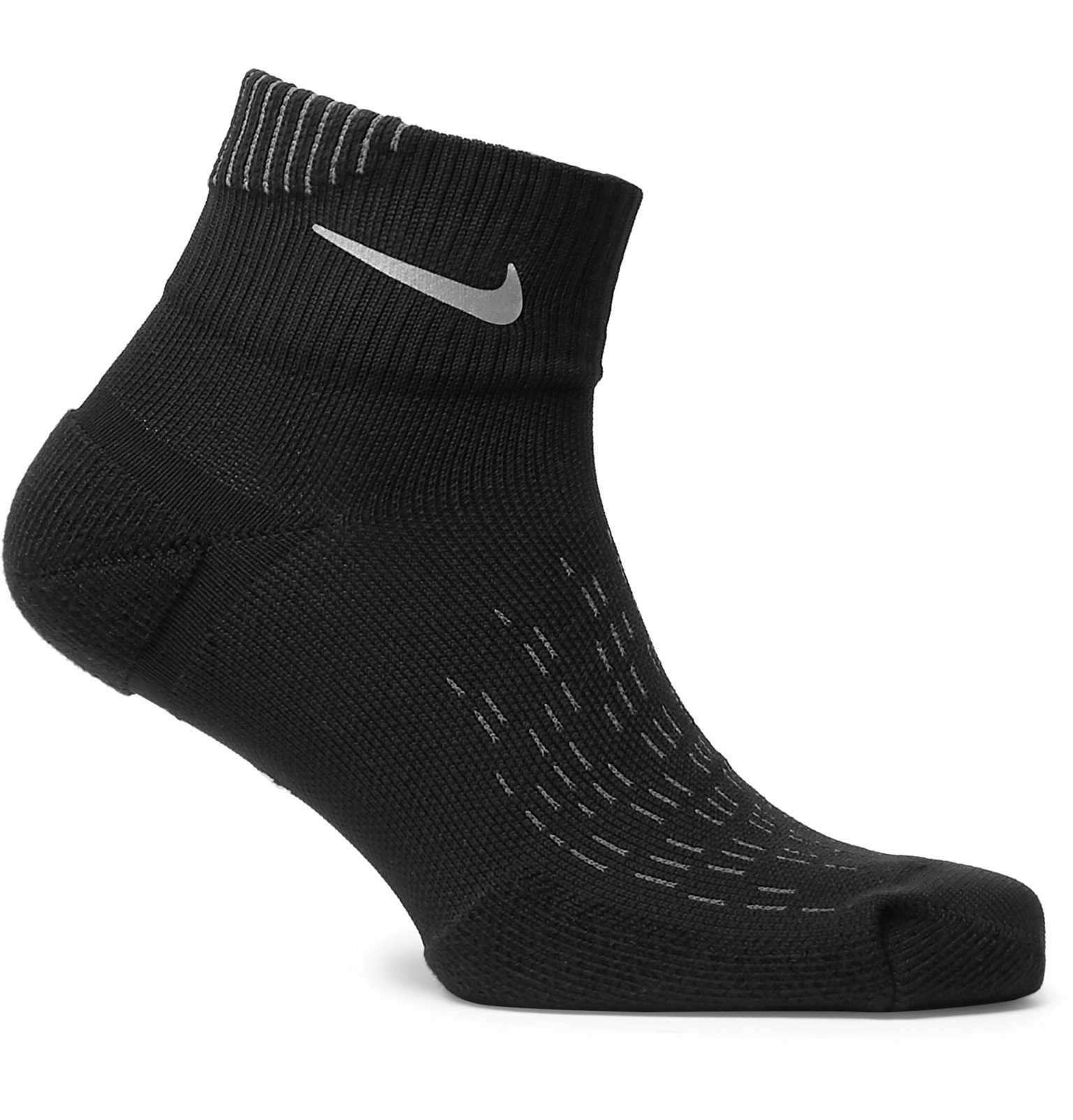Nike Running - Elite Cushioned Stretch-Knit Socks - Black Nike Running