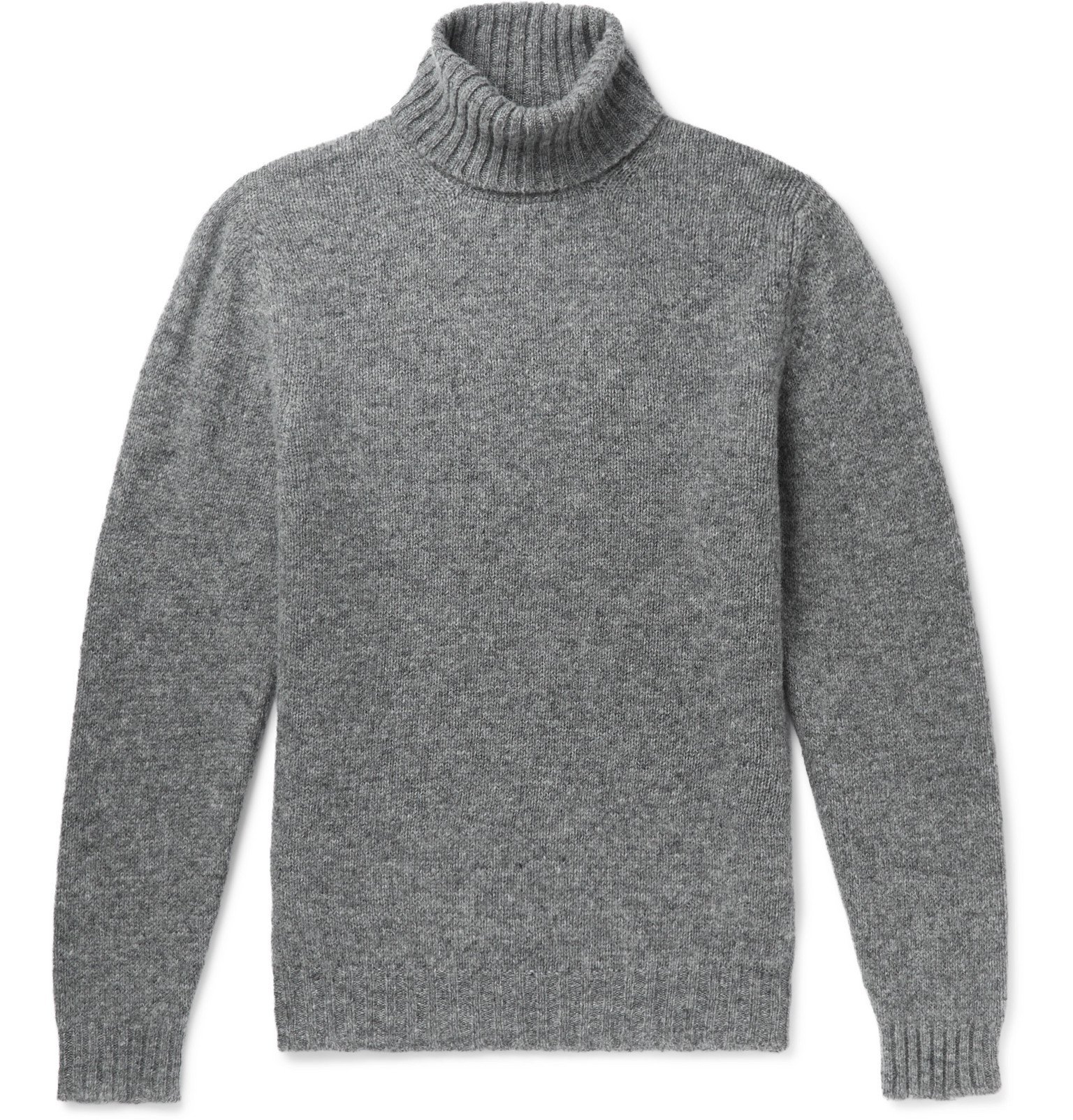 MAN 1924 - Mélange Shetland Wool Rollneck Sweater - Gray MAN 1924