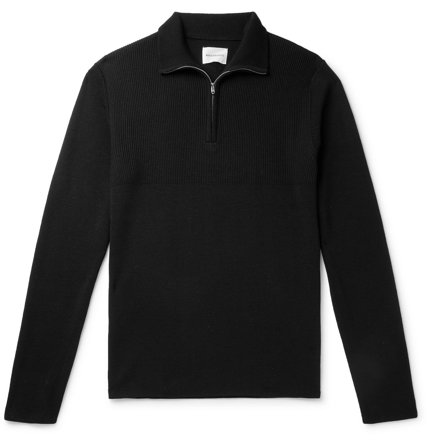 half zip sweater black