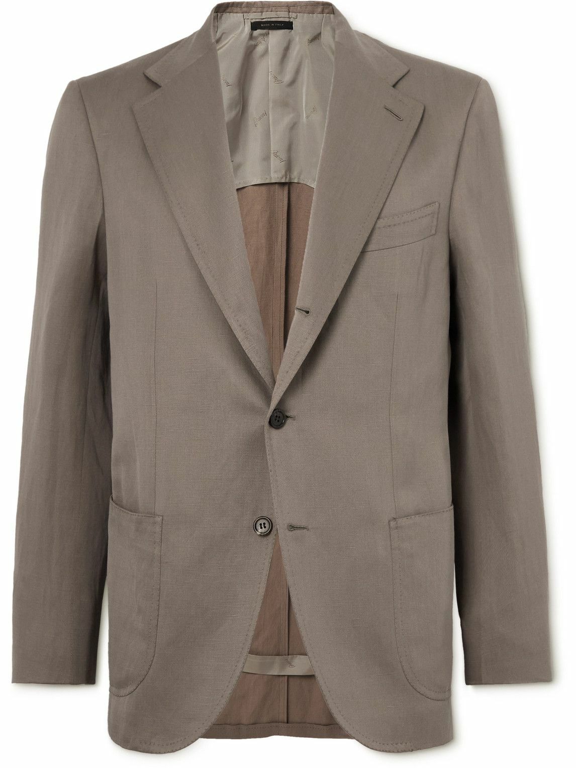 Photo: Brioni - Silk and Linen-Blend Suit Jacket - Neutrals
