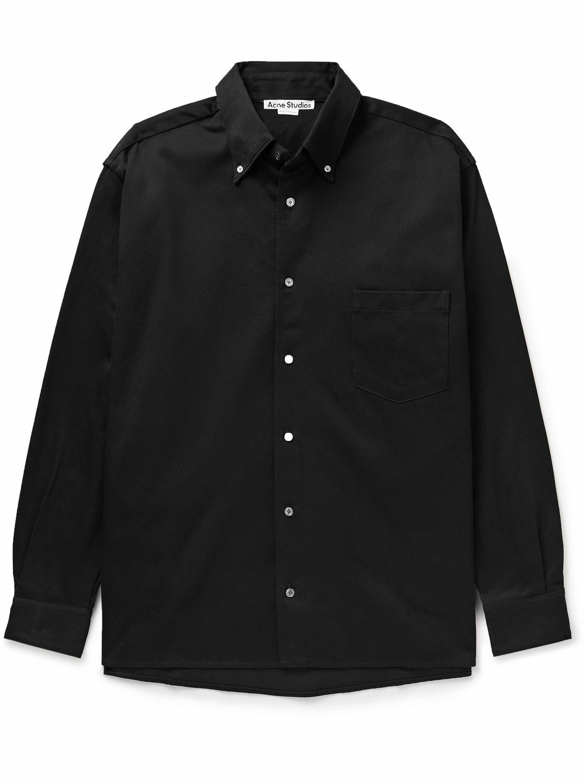 Acne Studios Odrox ButtonDown Collar CottonTwill Overshirt Black