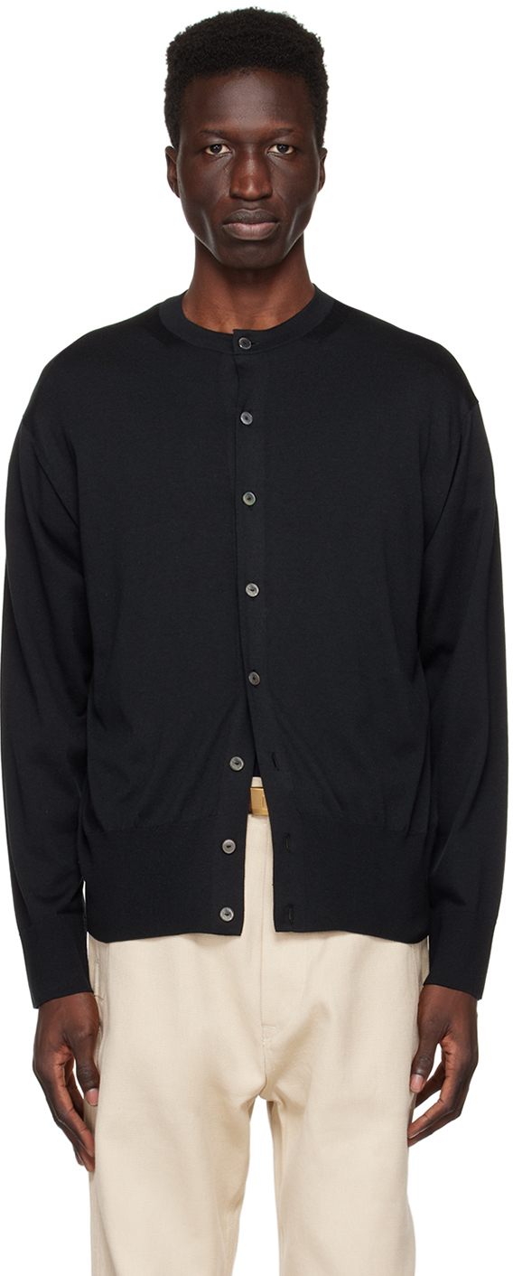 Taiga Takahashi Black Crewneck Cardigan