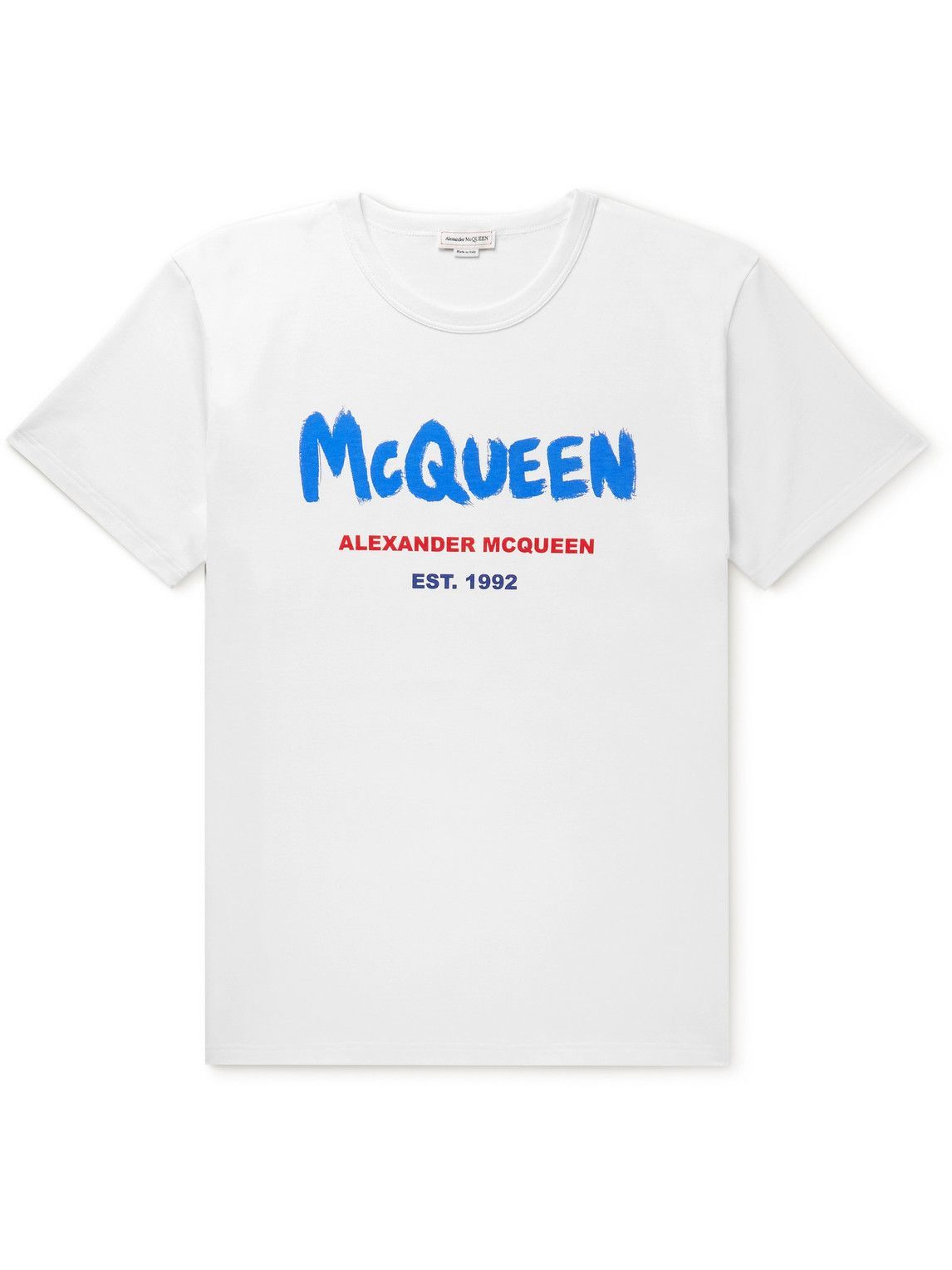 Alexander McQueen LogoPrint CottonJersey TShirt White Alexander McQueen