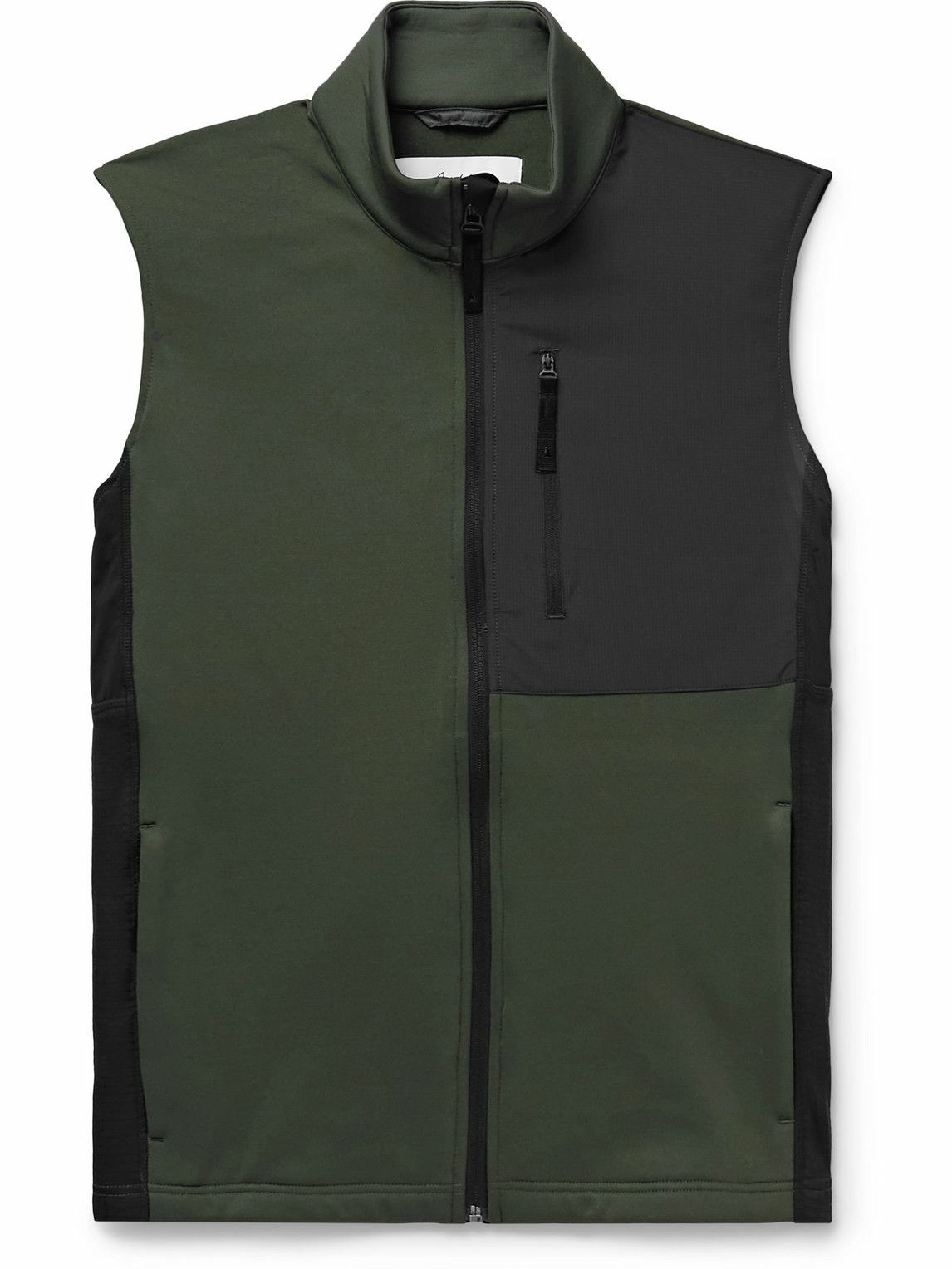 Photo: Aztech Mountain - Slim-Fit Panelled Stretch-Jersey and Ripstop Gilet - Green