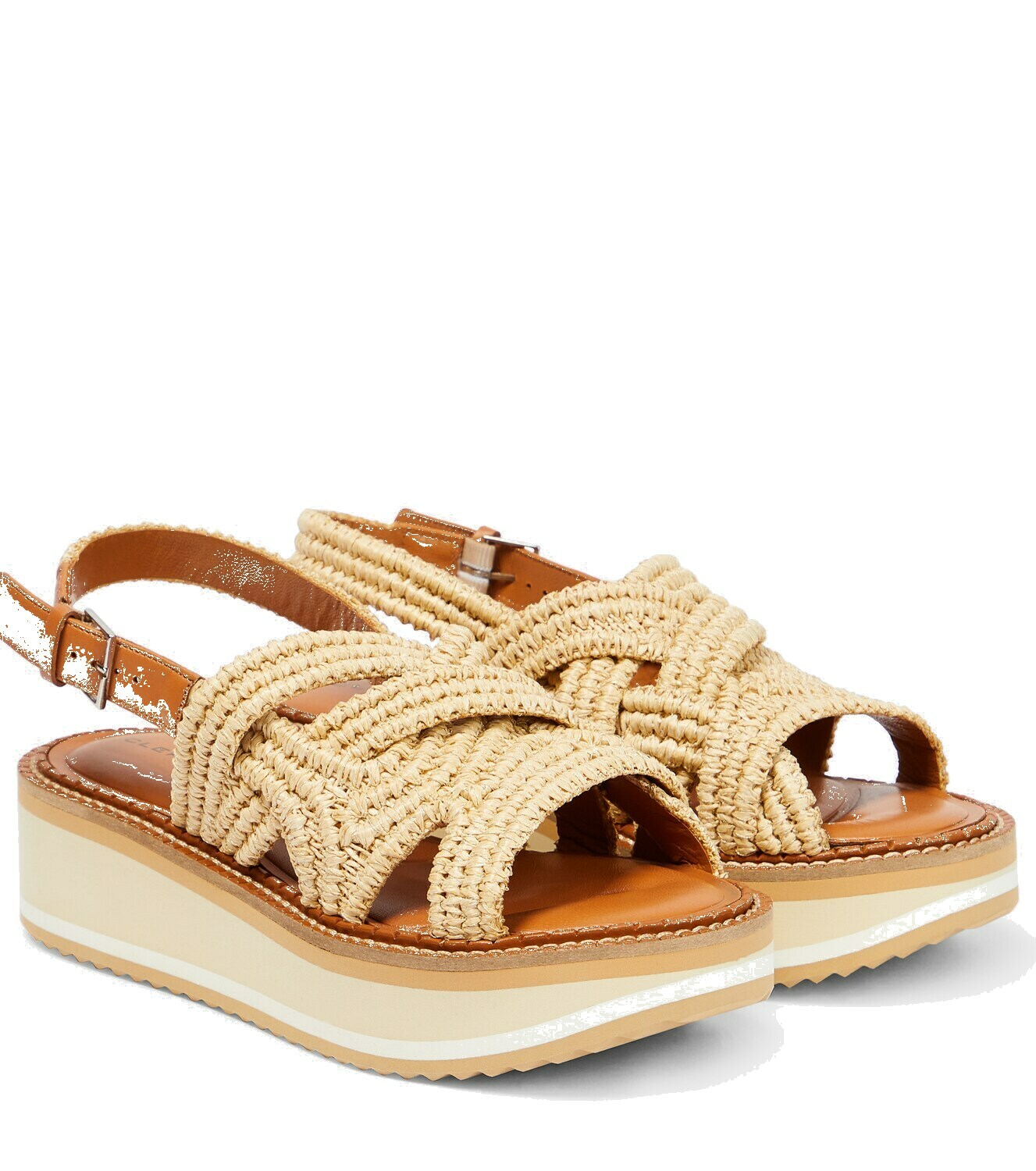 Clergerie - Frieda raffia platform sandals Clergerie