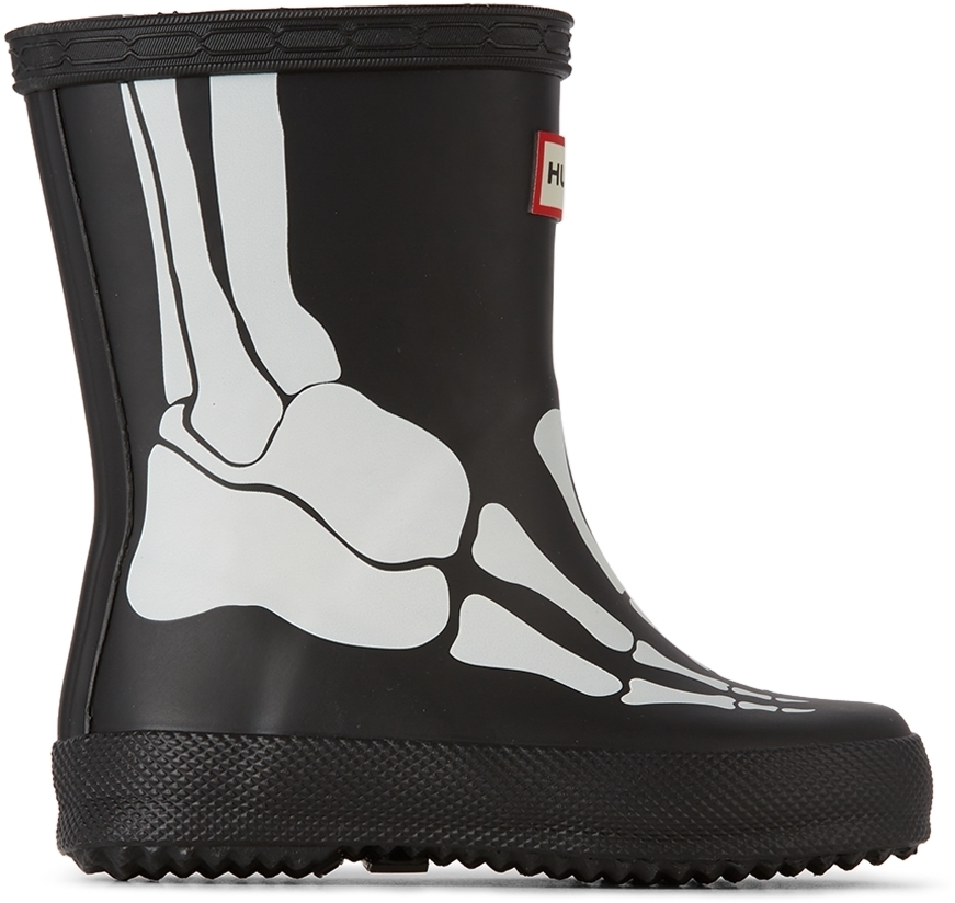 hunter boots skeleton print