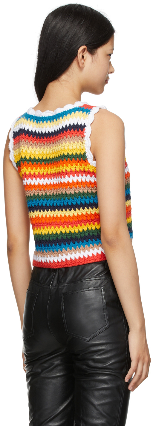 STRIPED TANK TOP 625958 IN GRAY AND WHITE COTTON RIBBED