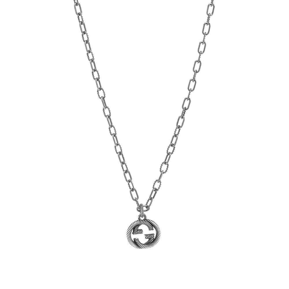 interlocking g necklace in silver gucci