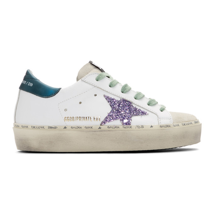 Golden SSENSE Exclusive White and Blue Limited Edition Hi Sneakers Golden Goose Brand