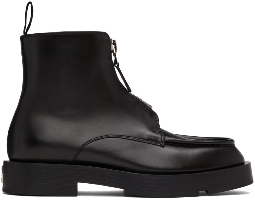 Givenchy Black Calf Leather Bos Taurus Flat Boots