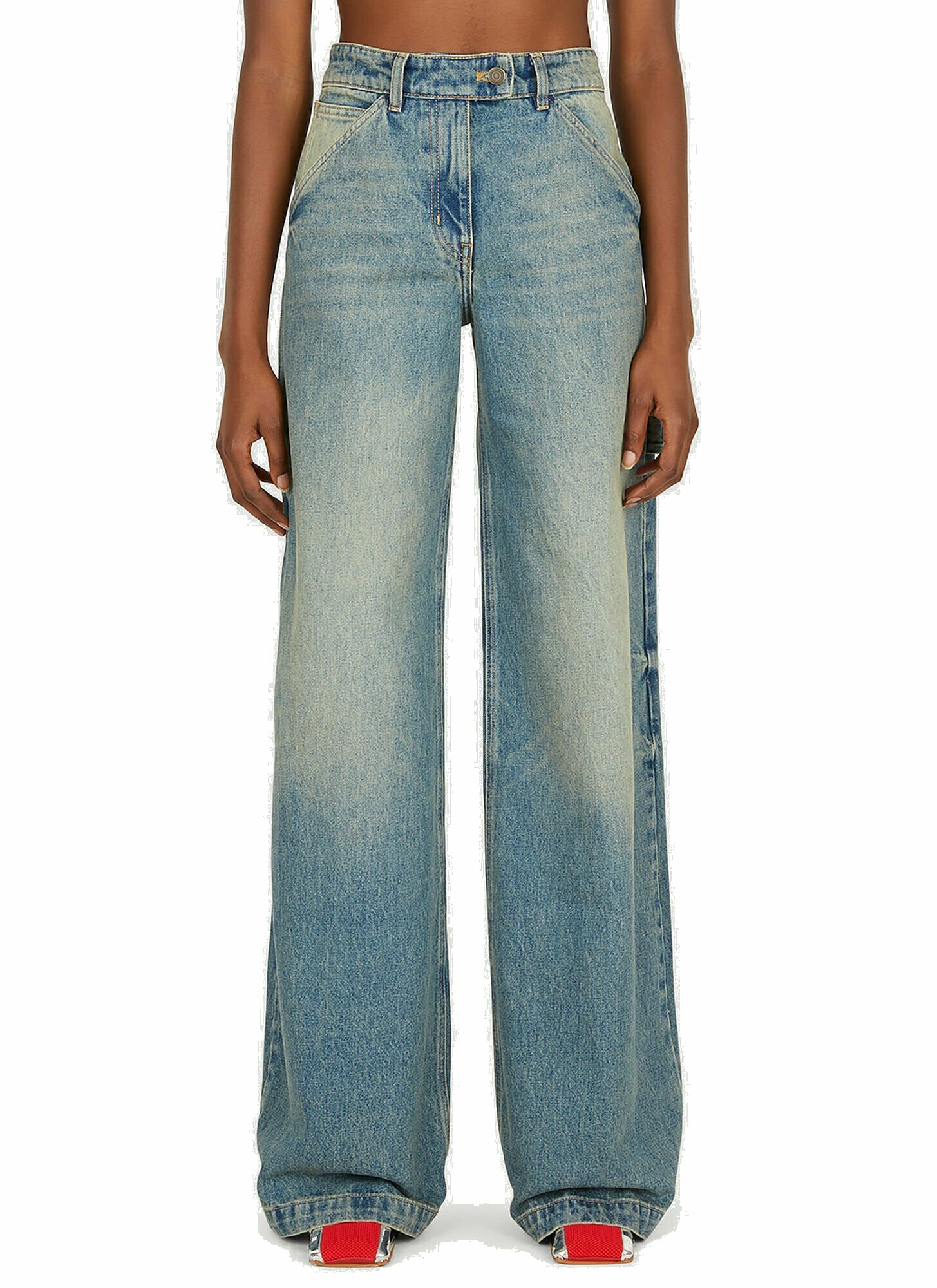 Baggy Jeans in Blue Courreges