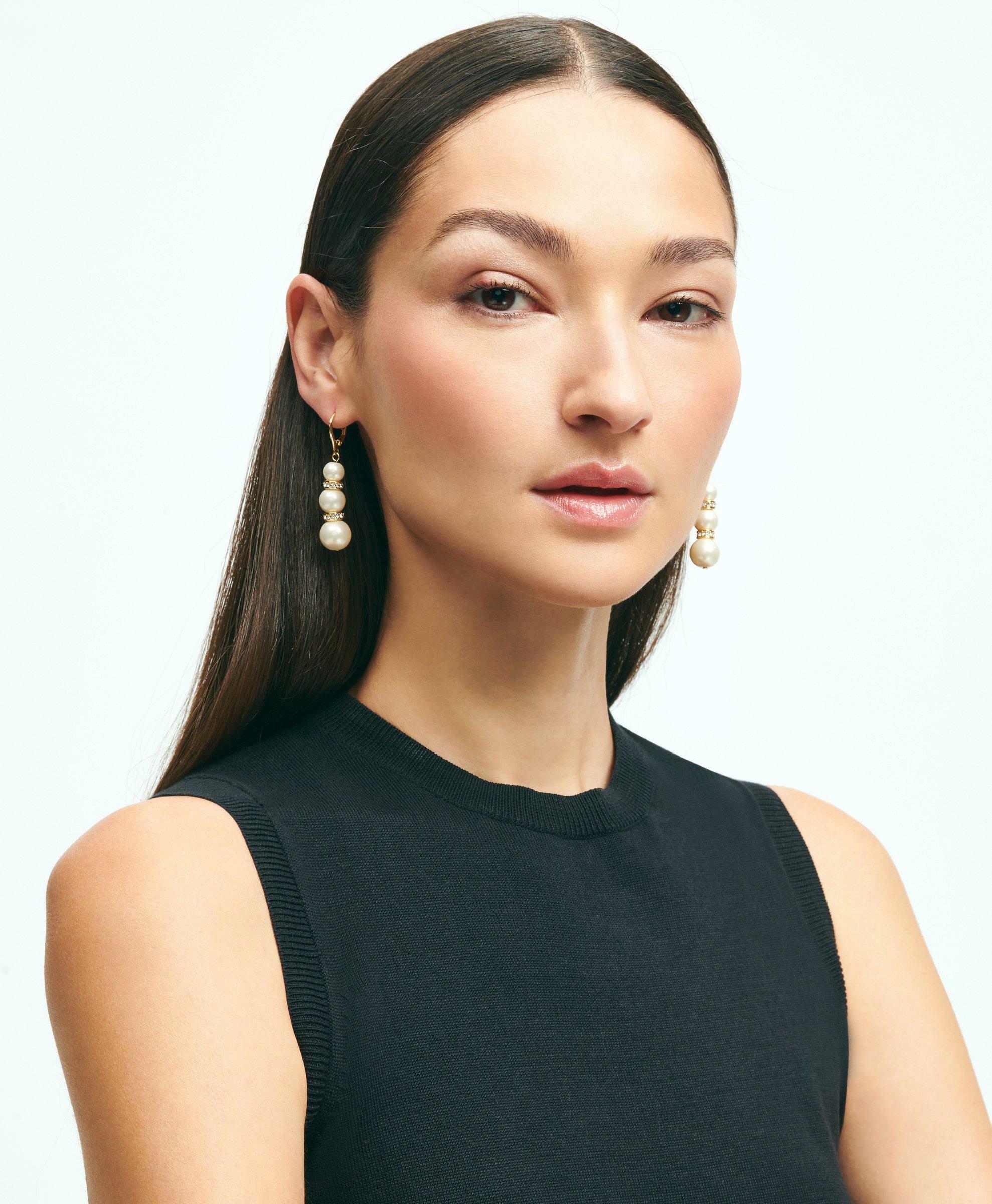 Brooks Brothers Women's Pearl Drop Earrings | White