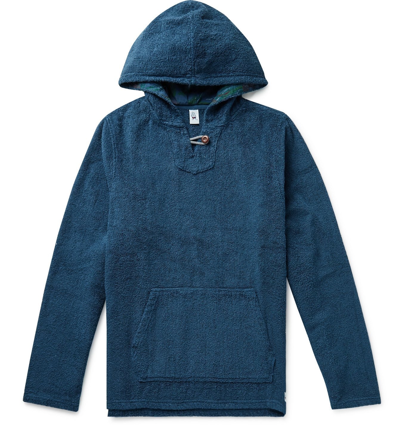 BIRDWELL - Baja Garment-Dyed Cotton-Terry Hoodie - Blue Birdwell