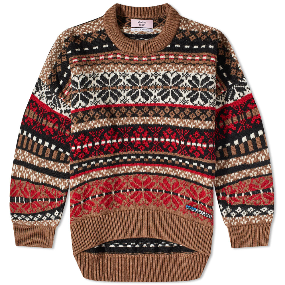 Martine Rose Men's Fair Isle Knit Jumper in Multi Martine Rose