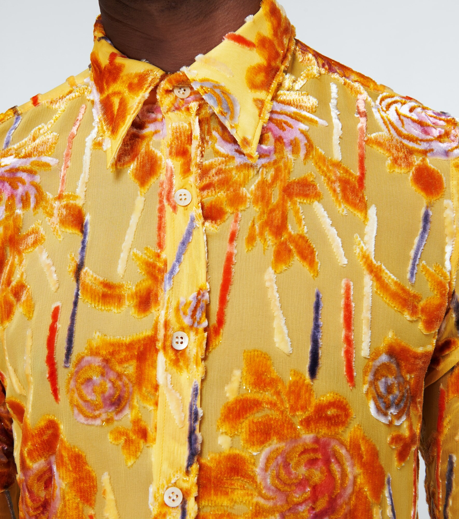 Dries Van Noten Fluid Silk Satin Printed Shirt Shirts 300037202grn main image 0