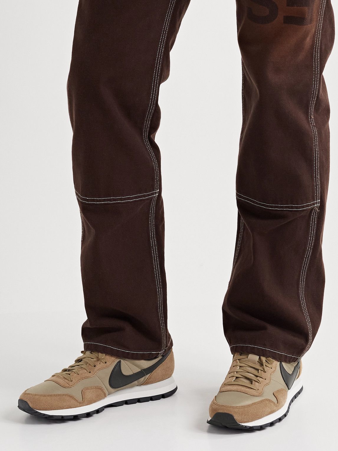 Nike - nike pegasus brown Air Pegasus 83 Premium Suede and Leather-Trimmed Mesh