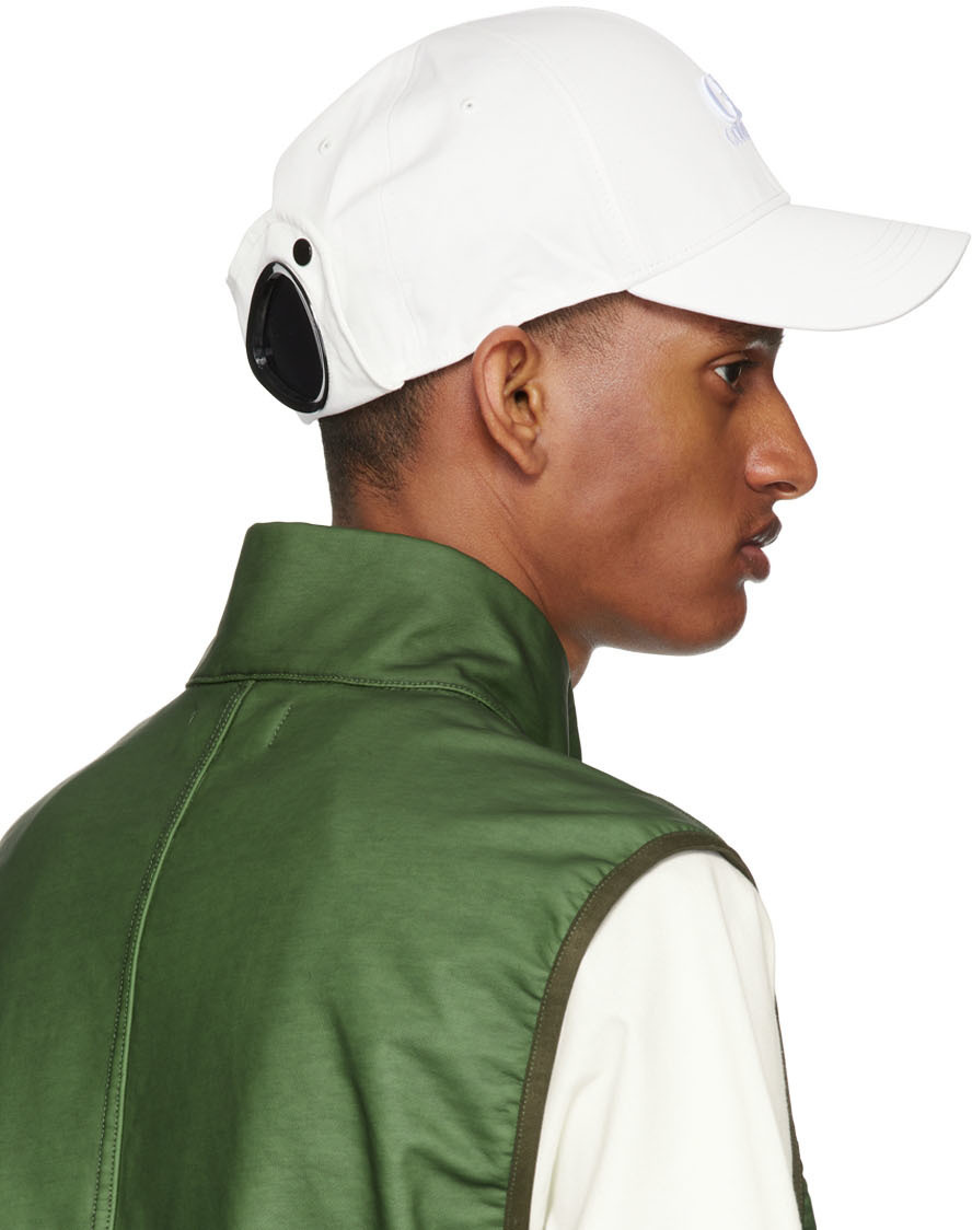 C.P. Company White Goggle Cap C.P. Company