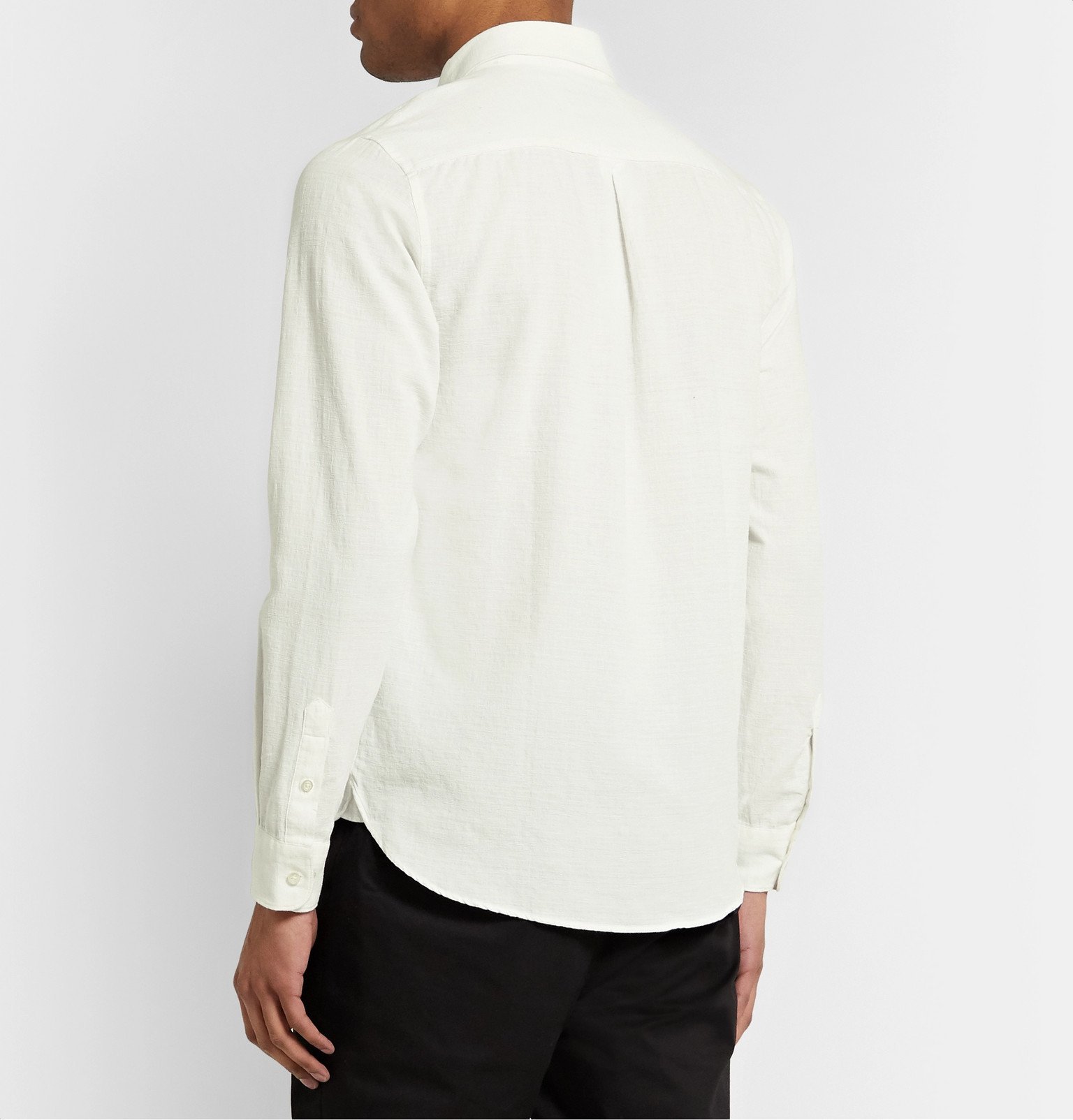 Dunbar Button-Down Collar Slub Cotton 