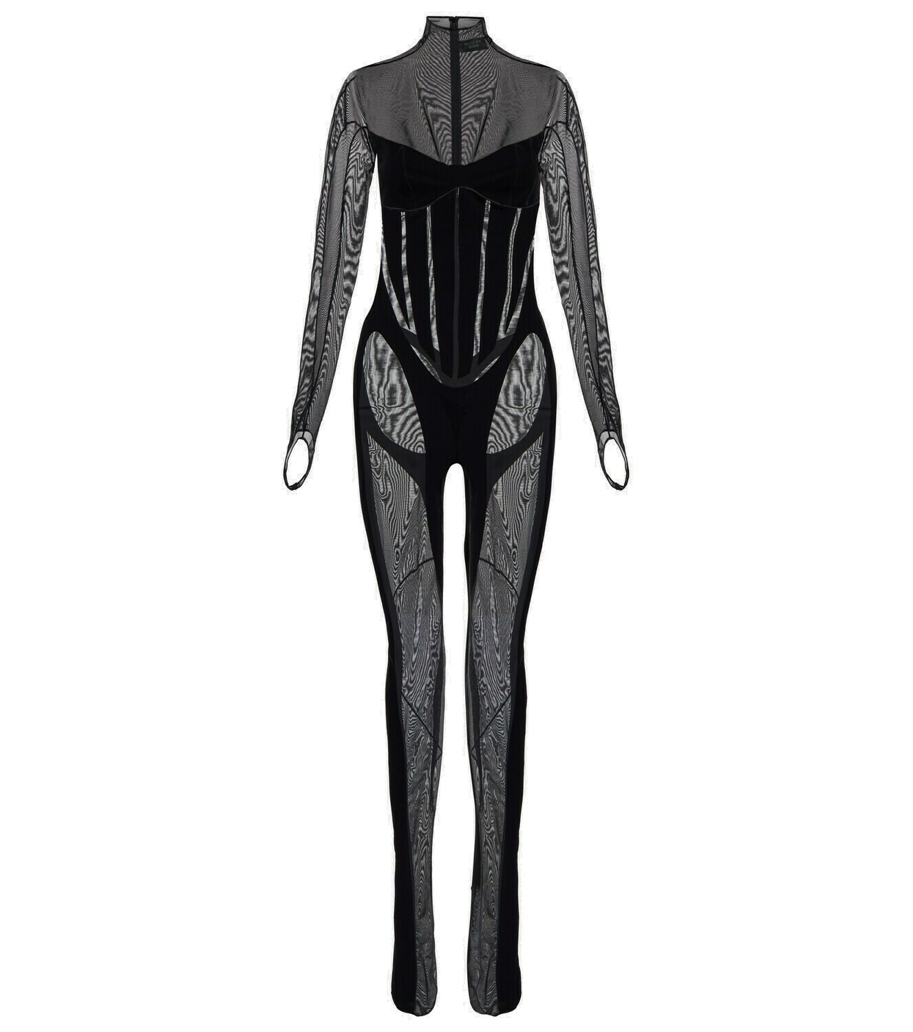 Wolford - x Mugler Flock Shaping paneled catsuit Wolford