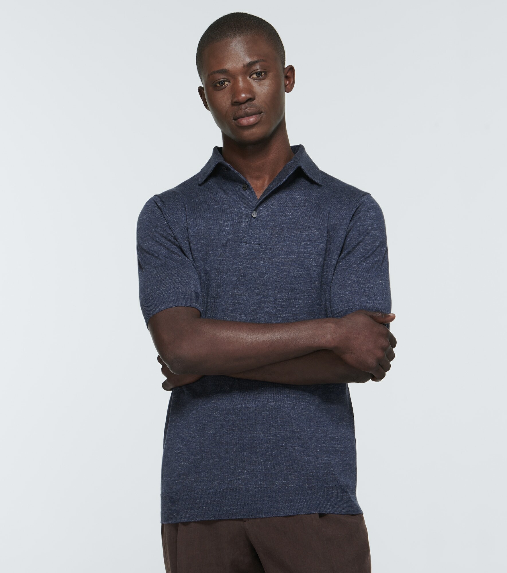 Thom Sweeney - Linen and cotton polo shirt Thom Sweeney