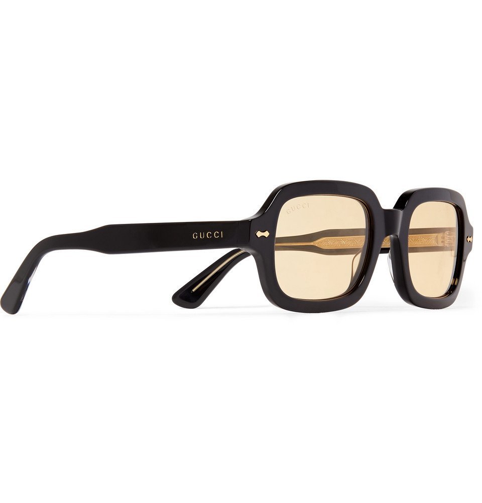gucci square acetate sunglasses black