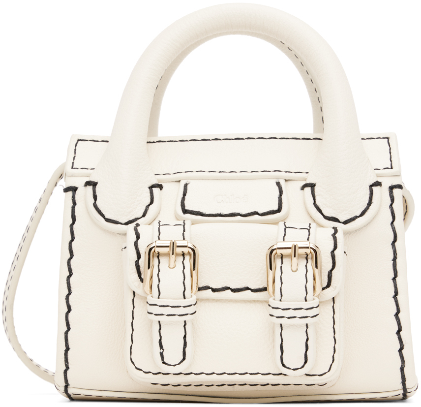 Chloé White Mini Edith Top Handle Bag
