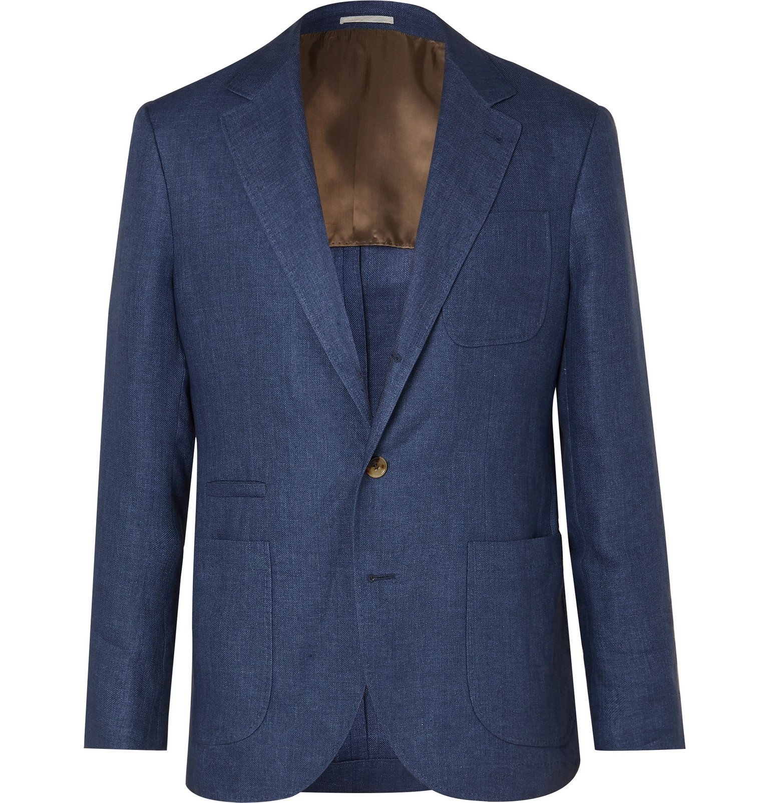 Brunello Cucinelli - Blue Unstructured Linen Balzer - Blue Brunello ...