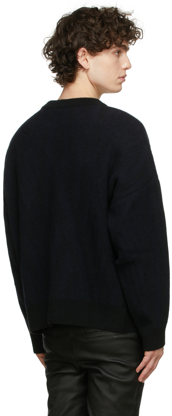 032c Blue & Black Zen Ribbed Sweater