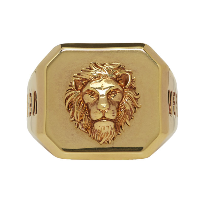 versace gold lion ring