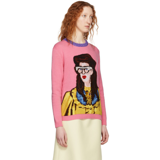 Gucci Pink Jacquard Woman Sweater Gucci